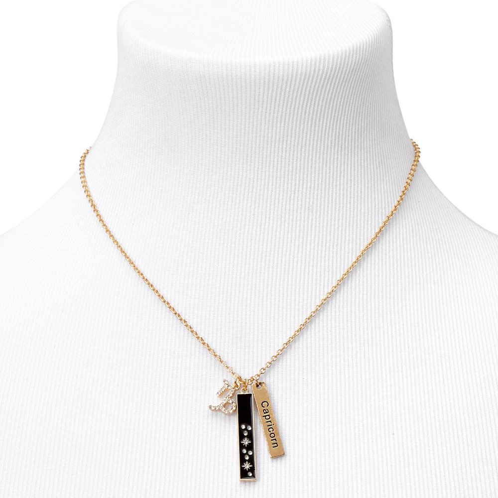 💖💎 Gold Rectangular Zodiac Pendant Necklace